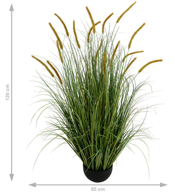 Iarba artificiala Onion Dogtail 120 cm cu 17 flori rosii