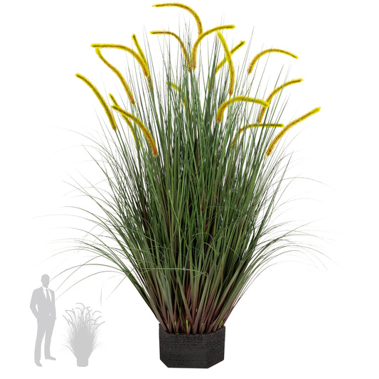 Iarba artificiala Onion Dogtail 120 cm cu 17 flori rosu cu verde
