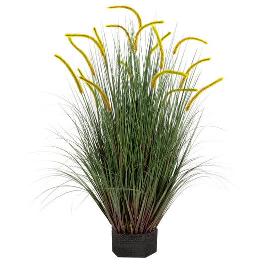 Iarba artificiala Onion Dogtail 120 cm cu 17 flori rosu cu verde