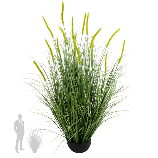 Iarba artificiala Onion Dogtail 120 cm cu 17 flori verzi
