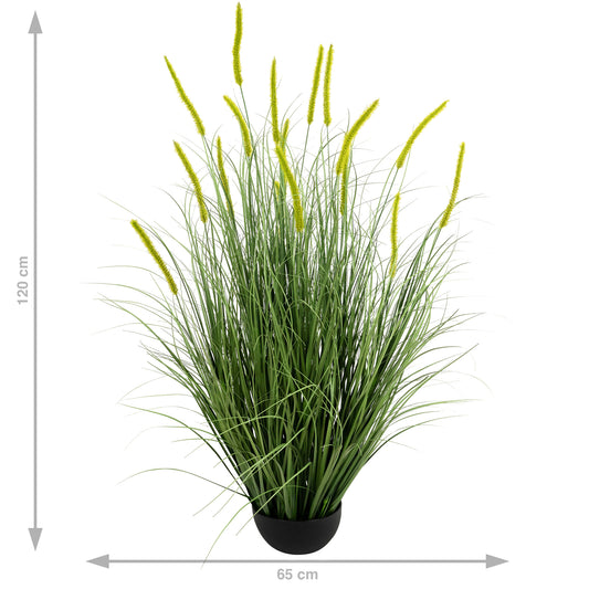 Iarba artificiala Onion Dogtail 120 cm cu 17 flori verzi