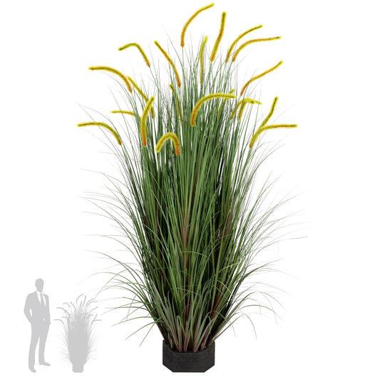 Iarba artificiala Onion Dogtail 150 cm cu 21 flori rosu cu verde
