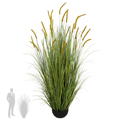 Iarba artificiala Onion Dogtail 150 cm cu 26 flori rosii