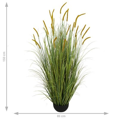 Iarba artificiala Onion Dogtail 150 cm cu 26 flori rosii