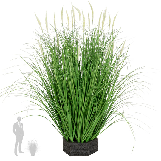Iarba artificiala Onion Dogtail 70 cm cu 25 flori albe