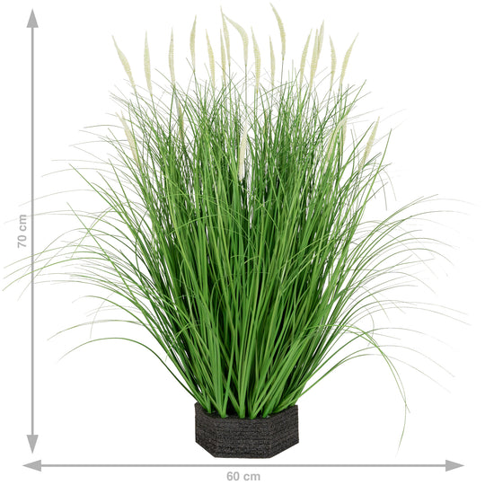 Iarba artificiala Onion Dogtail 70 cm cu 25 flori albe