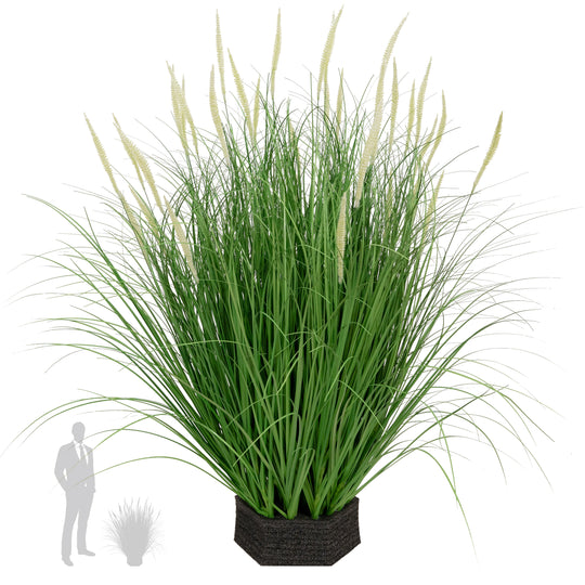 Iarba artificiala Onion Dogtail 81 cm cu 33 flori albe