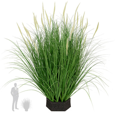 Iarba artificiala Onion Dogtail 81 cm cu 33 flori albe