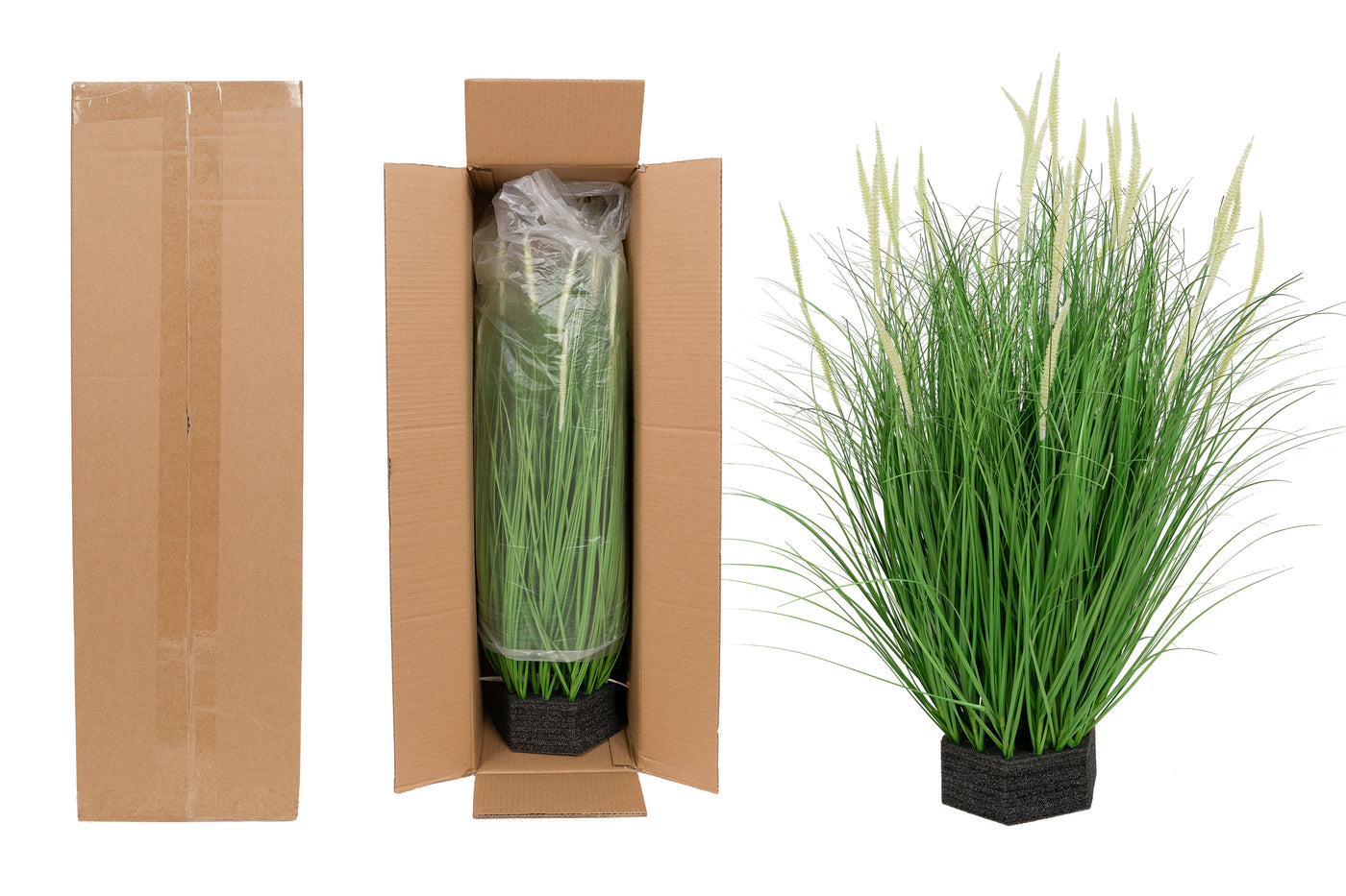 Iarba artificiala Onion Dogtail 81 cm cu 33 flori albe