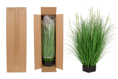 Iarba artificiala Onion Dogtail 81 cm cu 33 flori albe