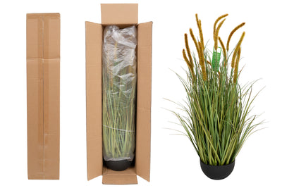 Iarba artificiala Onion Dogtail 90 cm cu 13 flori rosii