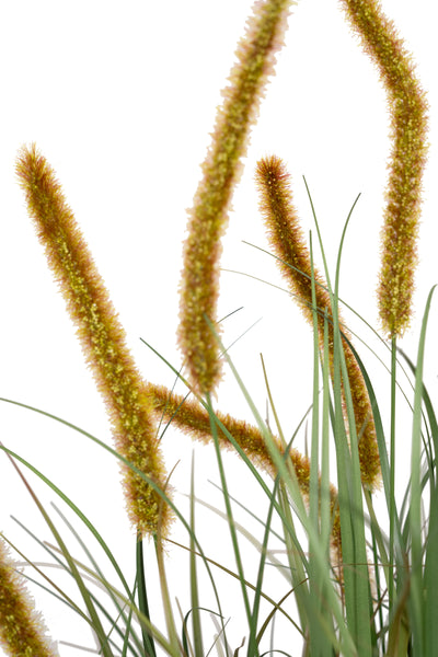 Iarba artificiala Onion Dogtail 90 cm cu 13 flori rosii