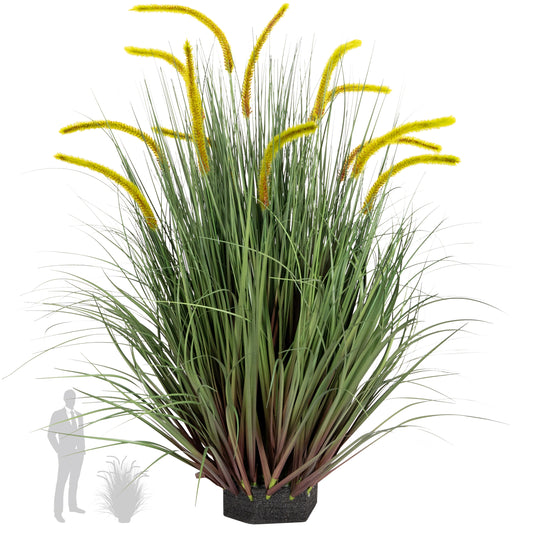 Iarba artificiala Onion Dogtail 90 cm cu 13 flori rosu cu verde