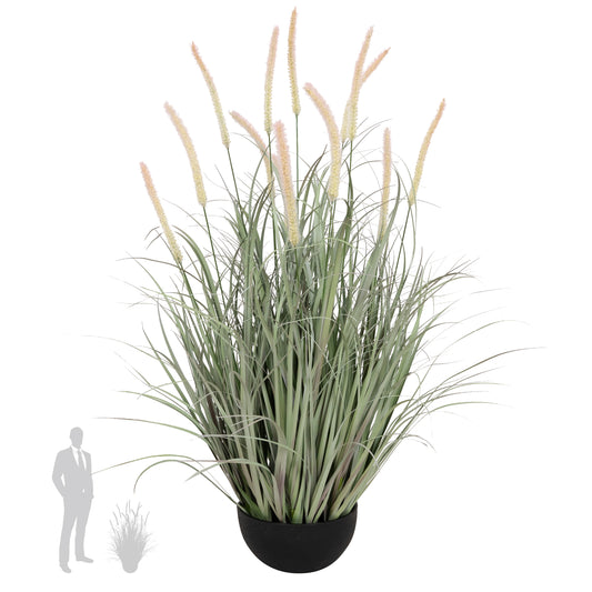 Iarba artificiala Onion Dogtail 90 cm cu 13 flori roz