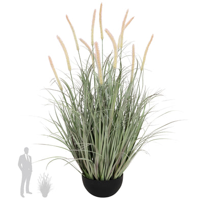 Iarba artificiala Onion Dogtail 90 cm cu 13 flori roz