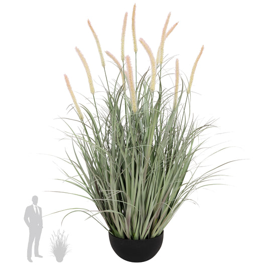 Iarba artificiala Onion Dogtail 90 cm cu 13 flori roz