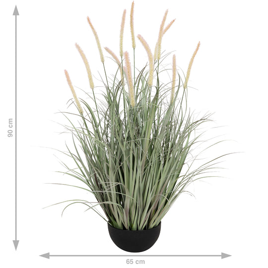 Iarba artificiala Onion Dogtail 90 cm cu 13 flori roz