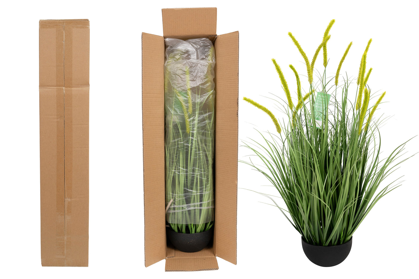 Iarba artificiala Onion Dogtail 90 cm cu 13 flori verzi
