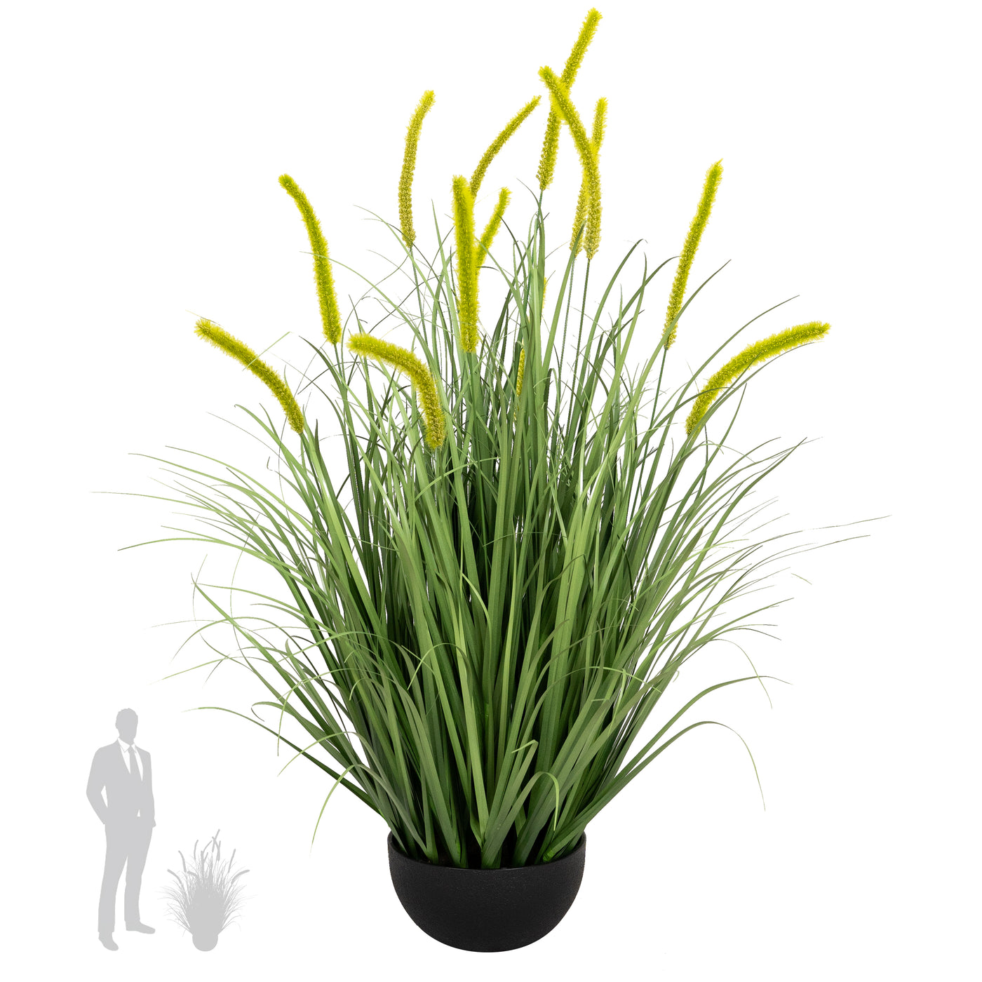 Iarba artificiala Onion Dogtail 90 cm cu 13 flori verzi