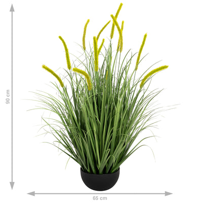 Iarba artificiala Onion Dogtail 90 cm cu 13 flori verzi