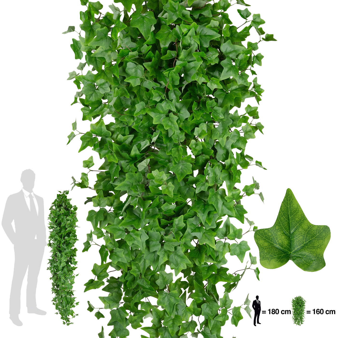 Iedera artificiala H180cm cu 850 frunze verde deschis