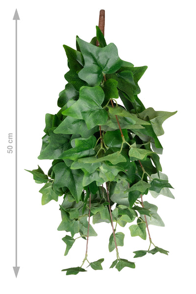 Iedera artificiala 50 cm cu 128 frunze. verde inchis