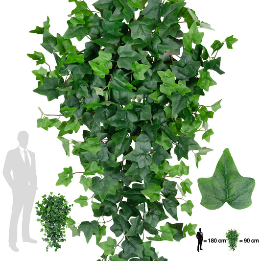 Iedera artificiala 90 cm cu 352 frunze. verde inchis - deschis