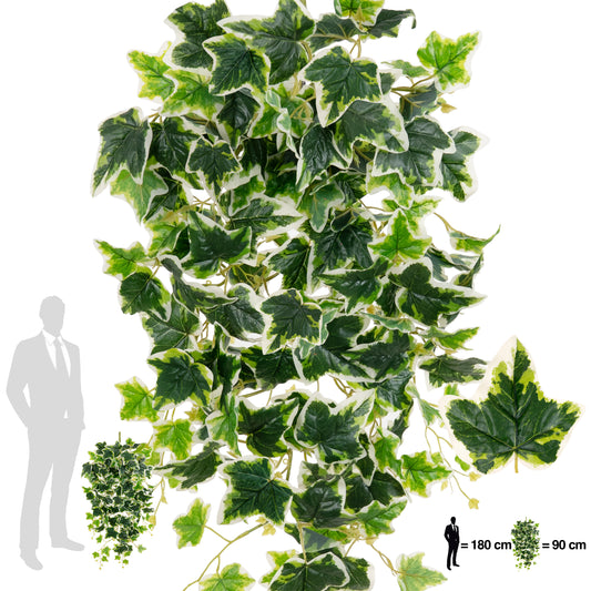 Iedera artificiala 90 cm verde - alb cu protectie UV