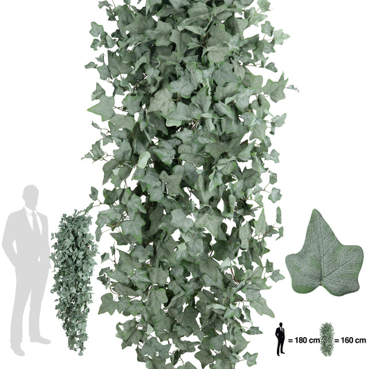Iedera artificiala catifelata H180cm cu 850 frunze verde deschis