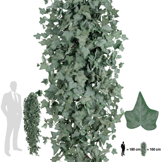Iedera artificiala catifelata H180cm cu 850 frunze verde inchis