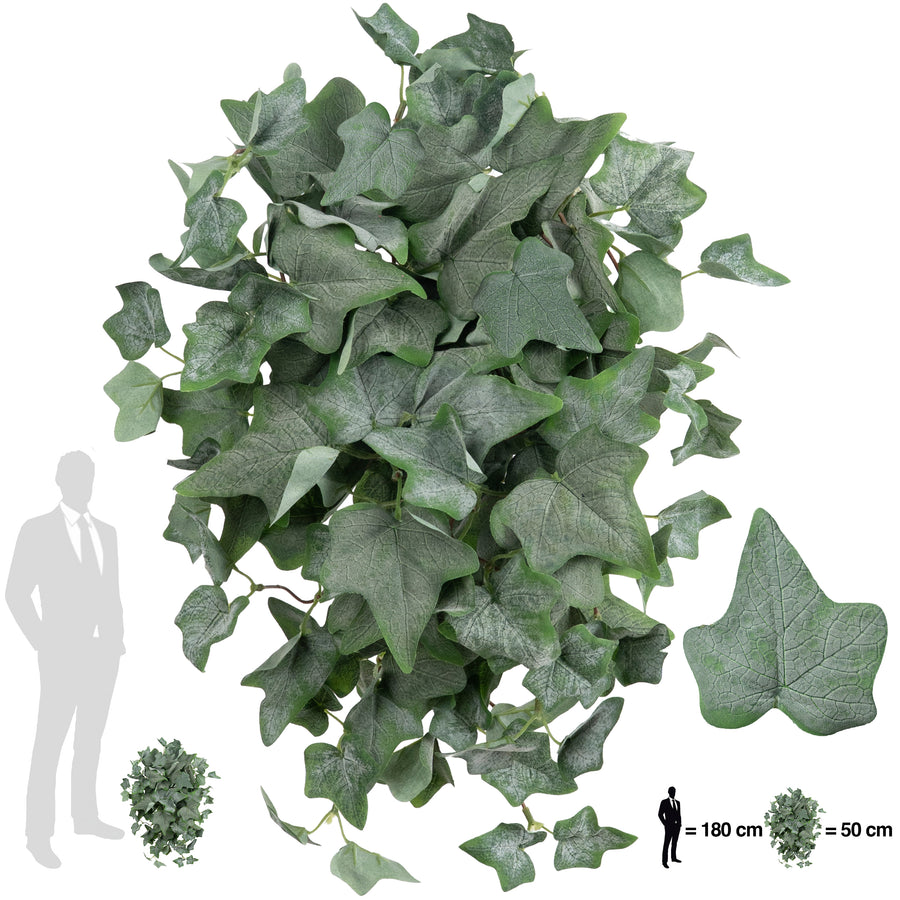 Iedera artificiala catifelata H50cm cu 128 frunze verde deschis