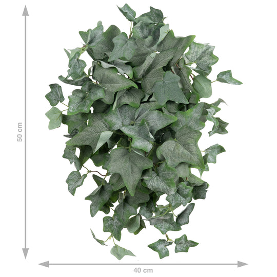 Iedera artificiala catifelata H50cm cu 128 frunze verde deschis