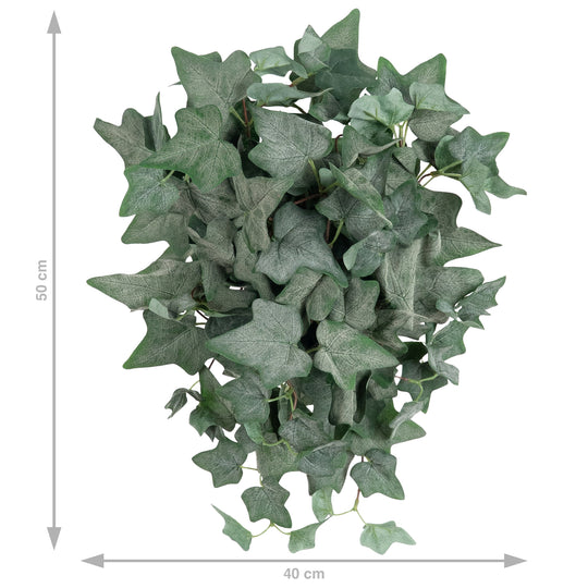 Iedera artificiala catifelata H50cm cu 128 frunze verde inchis