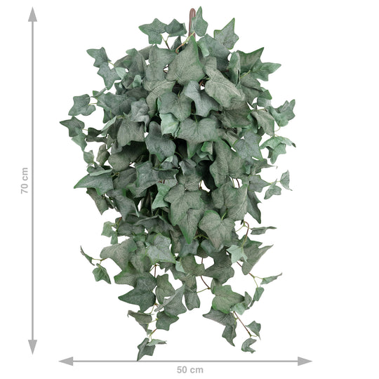 Iedera artificiala catifelata H70 cm cu 202 frunze verde inchis