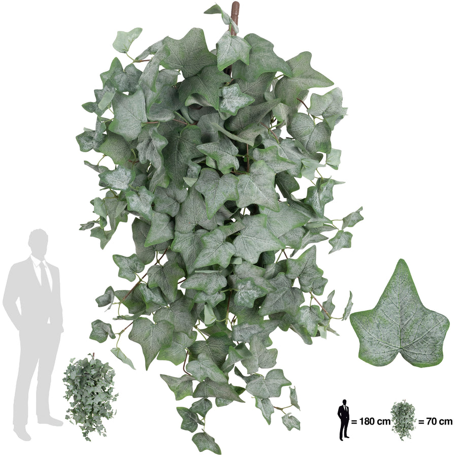 Iedera artificiala catifelata H70 cm cu 202 frunze verde inchis si deschis