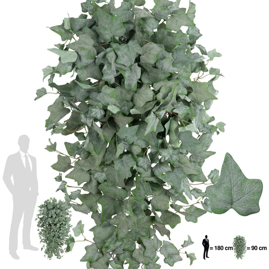 Iedera artificiala catifelata H90 cm cu 352 frunze verde deschis