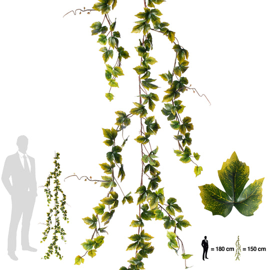 Iedera artificiala englezeasca 150 cm verde-galben cu protectie UV