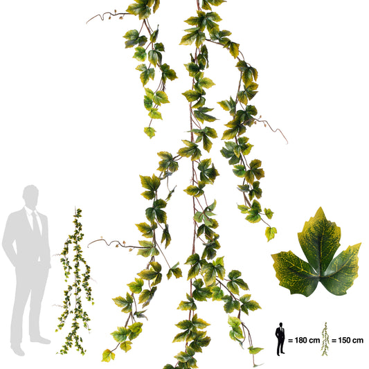 Iedera artificiala englezeasca 150 cm verde-galben cu protectie UV