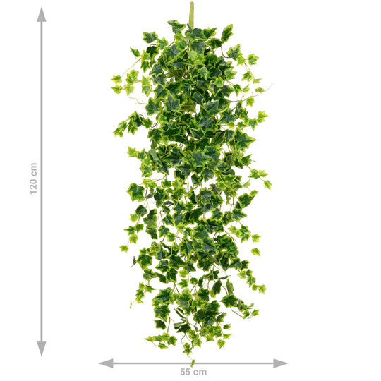 Iedera artificiala H120cm cu frunze verde cu galben pentru exterior cu protectie UV