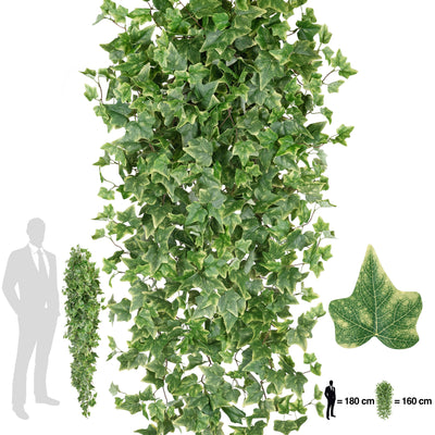 Iedera artificiala H180cm cu 850 frunze verde cu crem