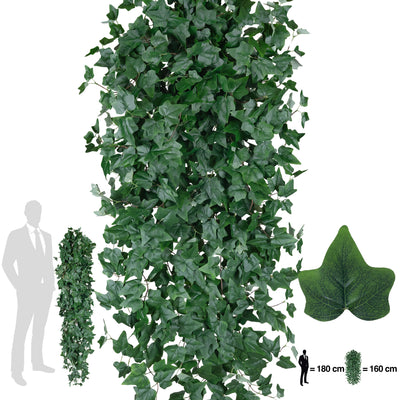 Iedera artificiala H180cm cu 850 frunze verde inchis