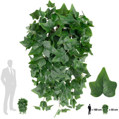 Iedera artificiala H50cm cu 128 frunze verde inchis