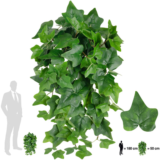 Iedera artificiala H50cm cu 128 frunze verde inchis si deschis