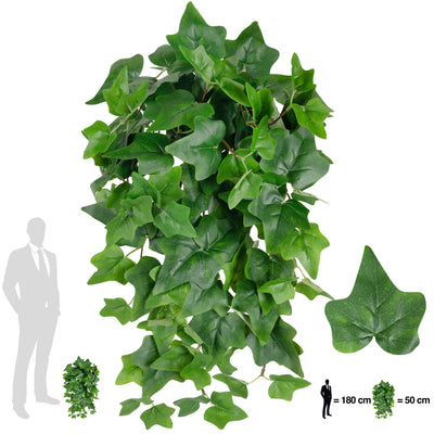 Iedera artificiala H50cm cu 128 frunze verde inchis si deschis