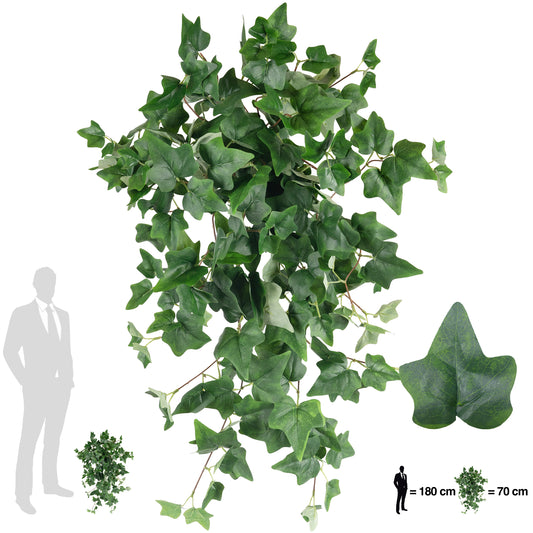 Iedera artificiala H70cm cu 202 frunze verde inchis