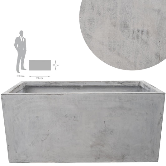 Jardiniera 79x38x38 cm gri ciment