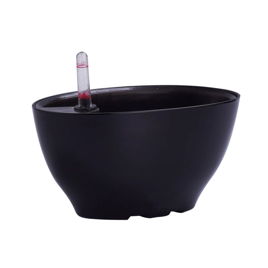 Jardiniera inteligenta L22xW13xH11 cm RobertoRossi Vessel negru lucios