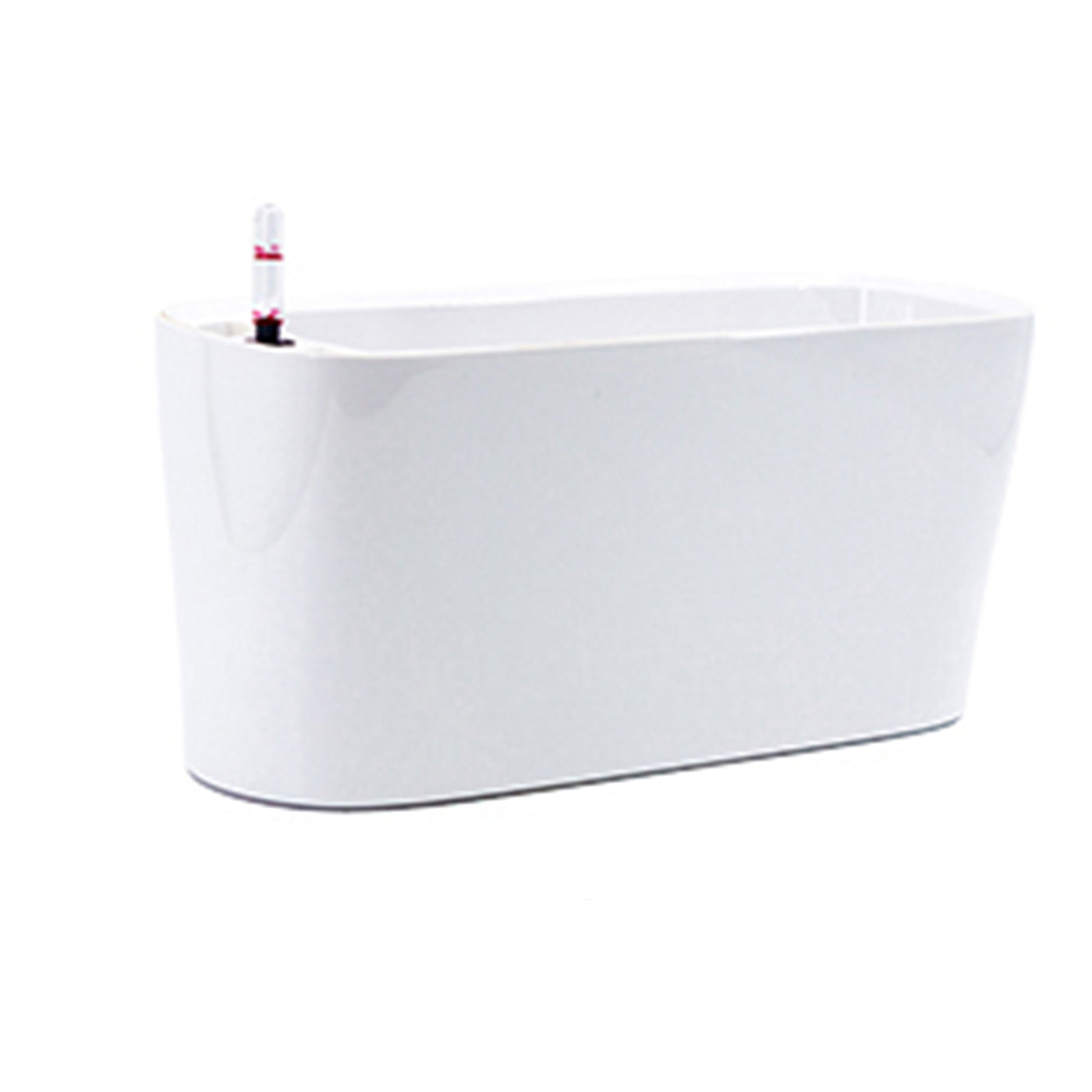 Jardiniera inteligenta L40xW14.2xH18 cm RobertoRossi Delta alb lucios