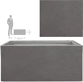 Jardiniera plante L99.5xW46.5xH46.5 cm gri