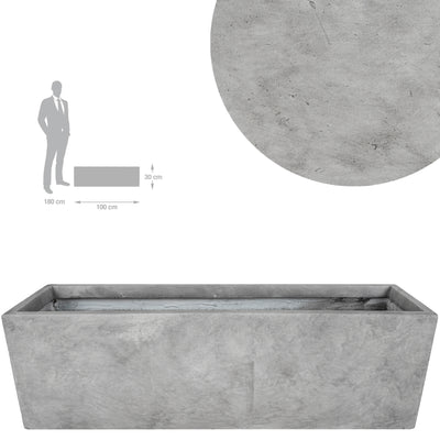 Jardiniera pt plante 100x28x30 cm. gri ciment